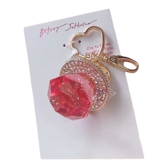 🔹️Betsey Johnson 🔹️Ring Pop  Ring  Keychain pacifier  bag charm Key Fob - Picture 2 of 6